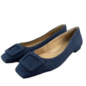 Talbolts Denim Blue Buckle Flats